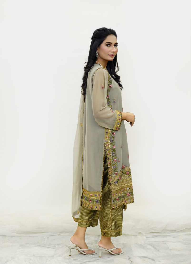 Gray Chiffon Ensemble