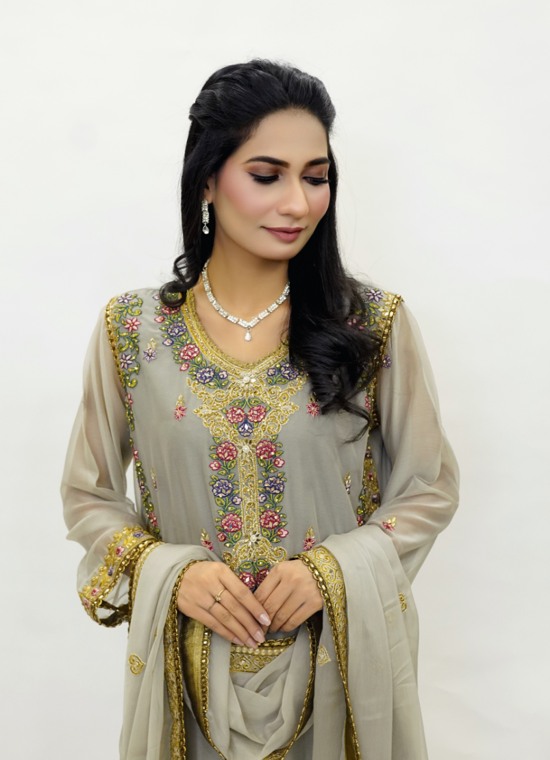 Gray Chiffon Ensemble